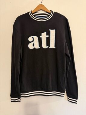 ATL Crew Neck Sweatshirt Black with Channel Letters